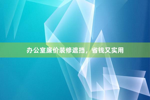 办公室廉价装修遮挡，省钱又实用